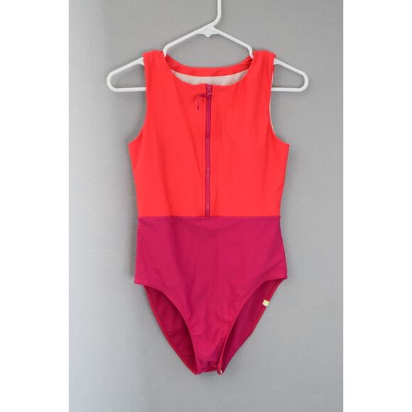 summersalt Other - Summersalt The Surge Zip-Front One Piece Swimsuit Color Block Pink 4